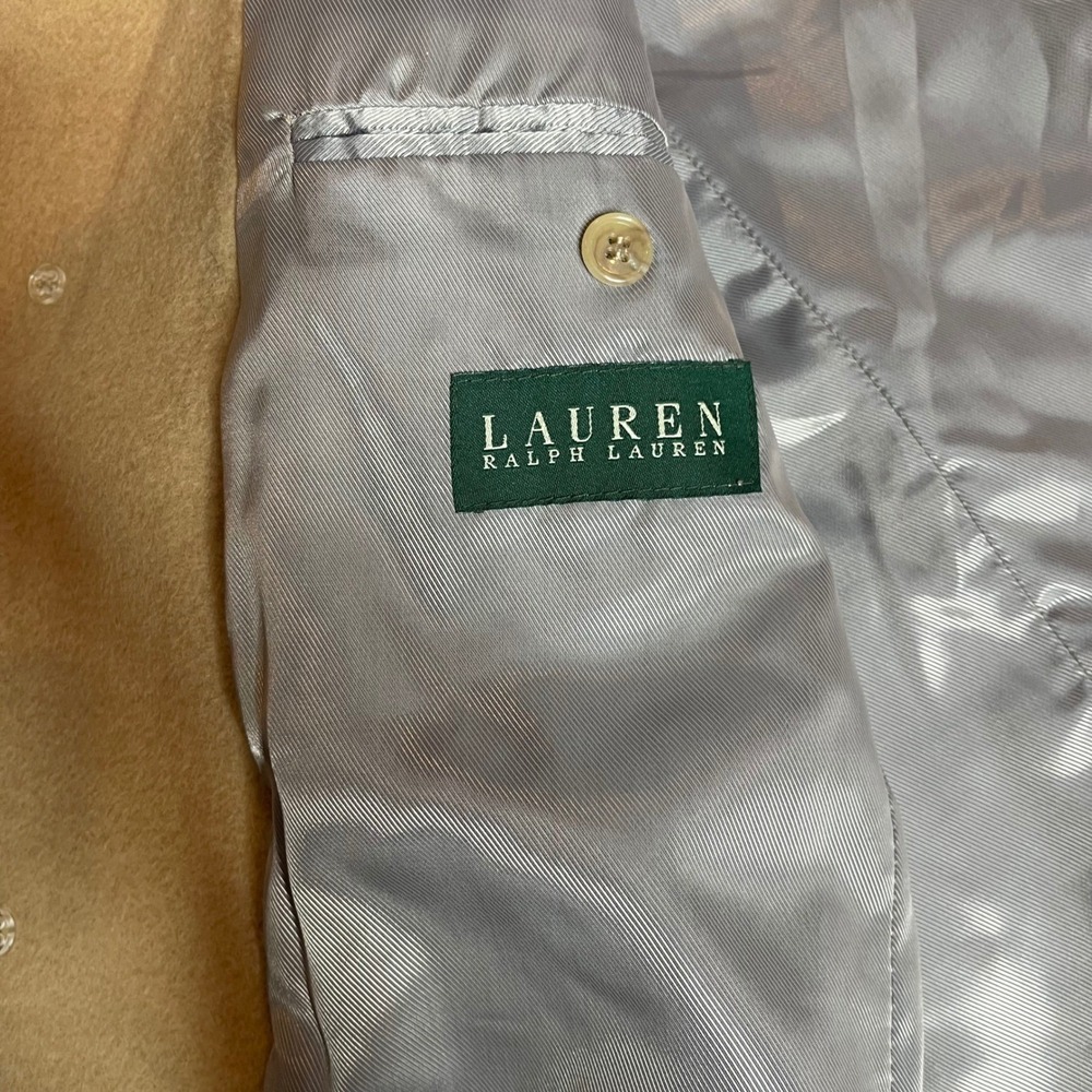 Vintage Lauren Ralph Lauren Coat Mens 100% Italy Camel Hair Long Trench Coat 40R - Picture 3 of 16
